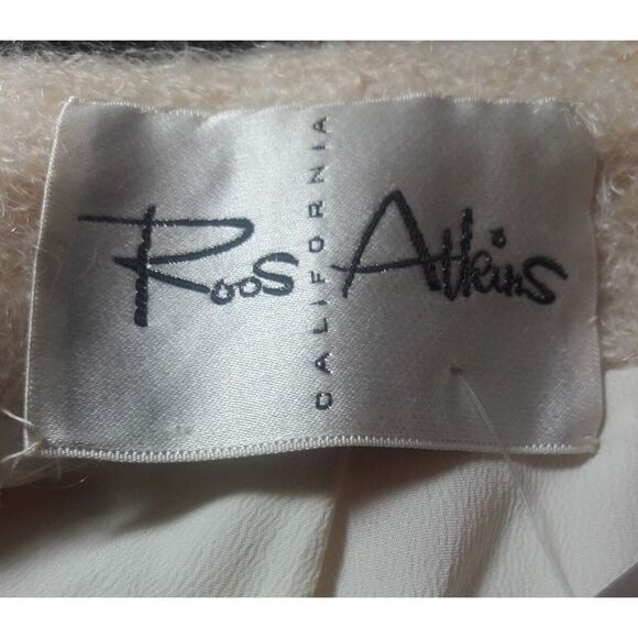 Roos Atkins Coat Ivory Curly Boucle  Wool 1960 Jacket Bell Sleeves Size Medium - Picture 14 of 14